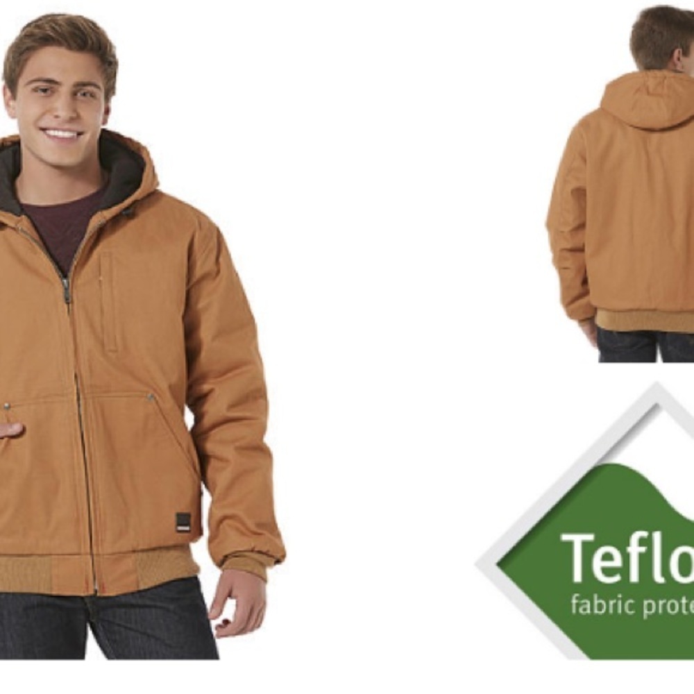 Men's Tan Hooded Jacket CRAFTSMAN WORKWEAR JACKET SIZE MEDIUM